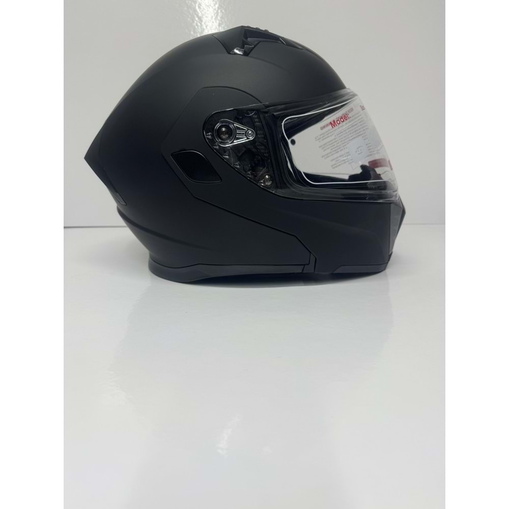 KASK ÇENE AÇILIR MAT SİYAH (M)