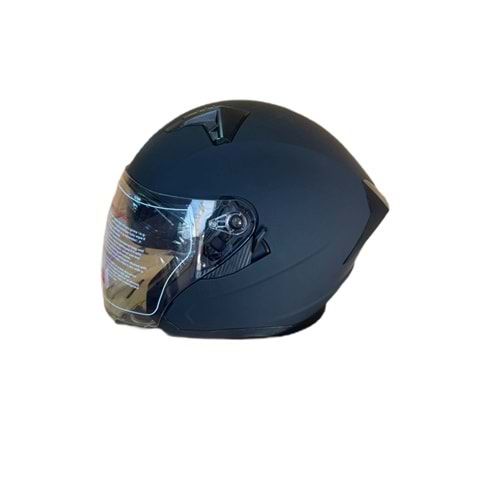 YAZLIK KASK ÇENESİZ VİZÖRLÜ MAT SİYAH (L)