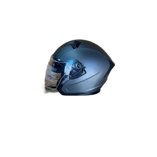 YAZLIK KASK ÇENESİZ VİZÖRLÜ MAT GRİ (XL)