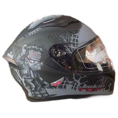 KASK FULL FACE VİZÖRLÜ MAT SİYAH GRİ-A5 (L)