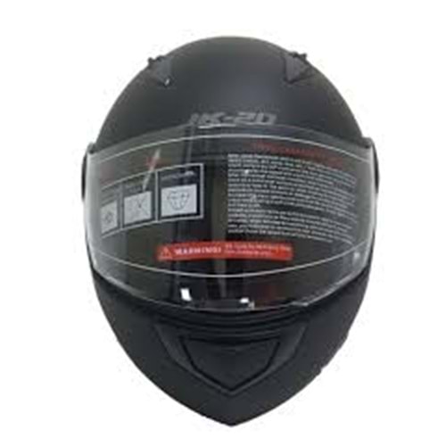 KASK ÇENE AÇILIR MAT SİYAH (XXXL)