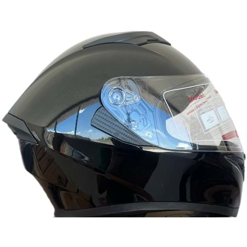 KASK FULL FACE VİZÖRLÜ PARLAK SİYAH