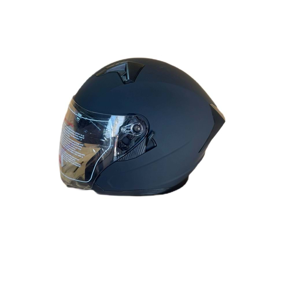 YAZLIK KASK ÇENESİZ VİZÖRLÜ MAT SİYAH (L)