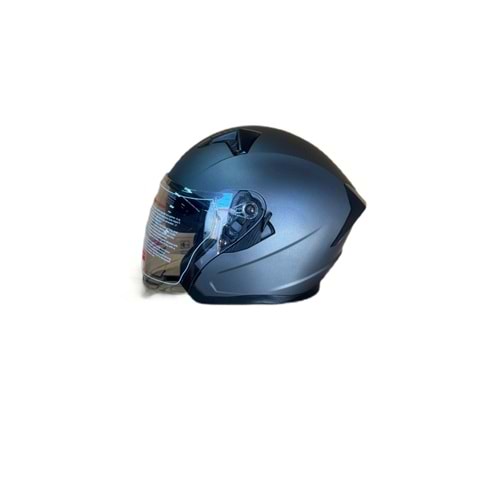 YAZLIK KASK ÇENESİZ VİZÖRLÜ MAT GRİ (XL)