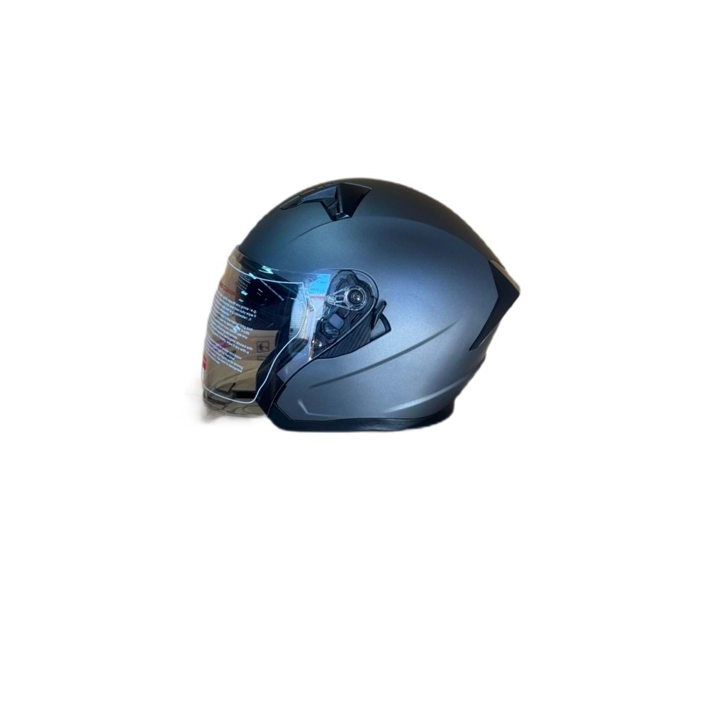 YAZLIK KASK ÇENESİZ VİZÖRLÜ MAT GRİ (XXL)