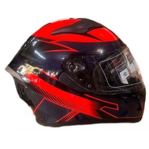 KASK FULL FACE VİZÖRLÜ SİYAH KIRMIZI-A3 (XXL)