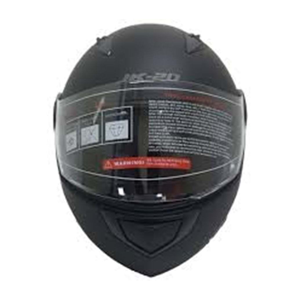 KASK ÇENE AÇILIR MAT SİYAH (XXXL)